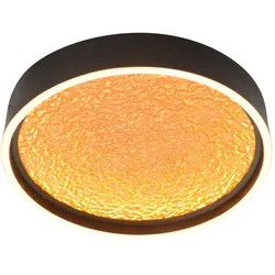 GeeTi LED-Deckenleuchte Bormes Alu, Eisen, Stahl & Metall Gold, Schwarz Gold / 40 cm