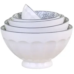 Chic Antique Arés Schüssel 5er-Set, H9/D15,5 cm, franz. grau