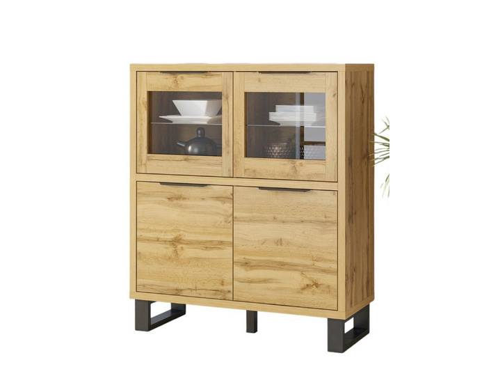 Compleo Hochkommode mit 4 Türen MANIA, Massive, solide Kommode, Breite: 120 cm