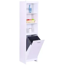 Relaxdays Wäscheschrank mit 44 l Wäschesack Weiß,Grau