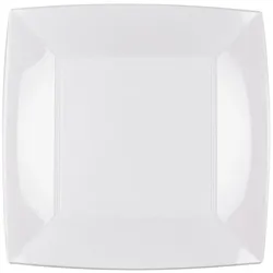 MONOUSO - Wiederverwendbare Robuste Teller Flach Weiß "Nice" PP 23cm(15 Stück)