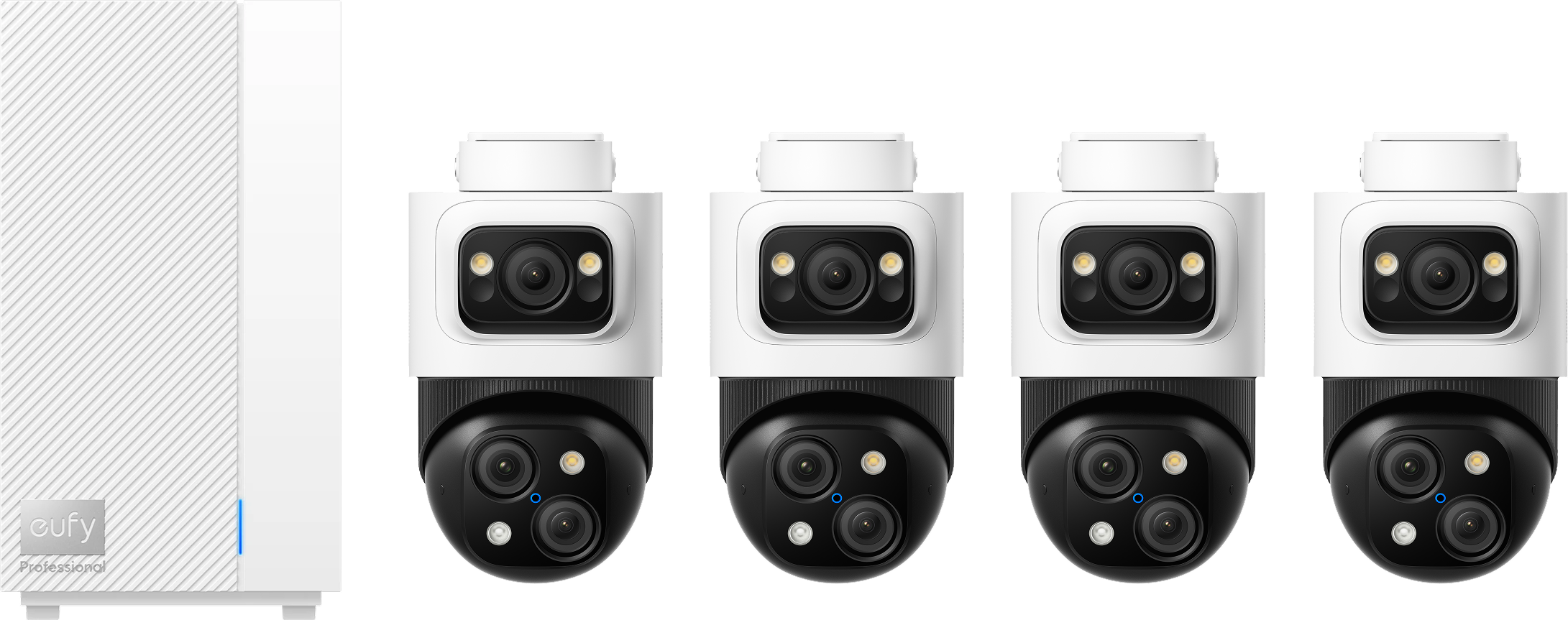eufy PTZ-Bullet PoE Cam S4 4-Pack and HomeBase™ Professional S1 Bundle