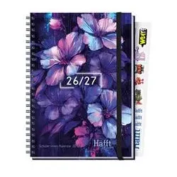 Häfft-Verlag GmbH, Agenda, Häfft Schülerkalender Planer Premium 26/27 Dark Bloom DIN A5 Wire-O Bindung (A5)
