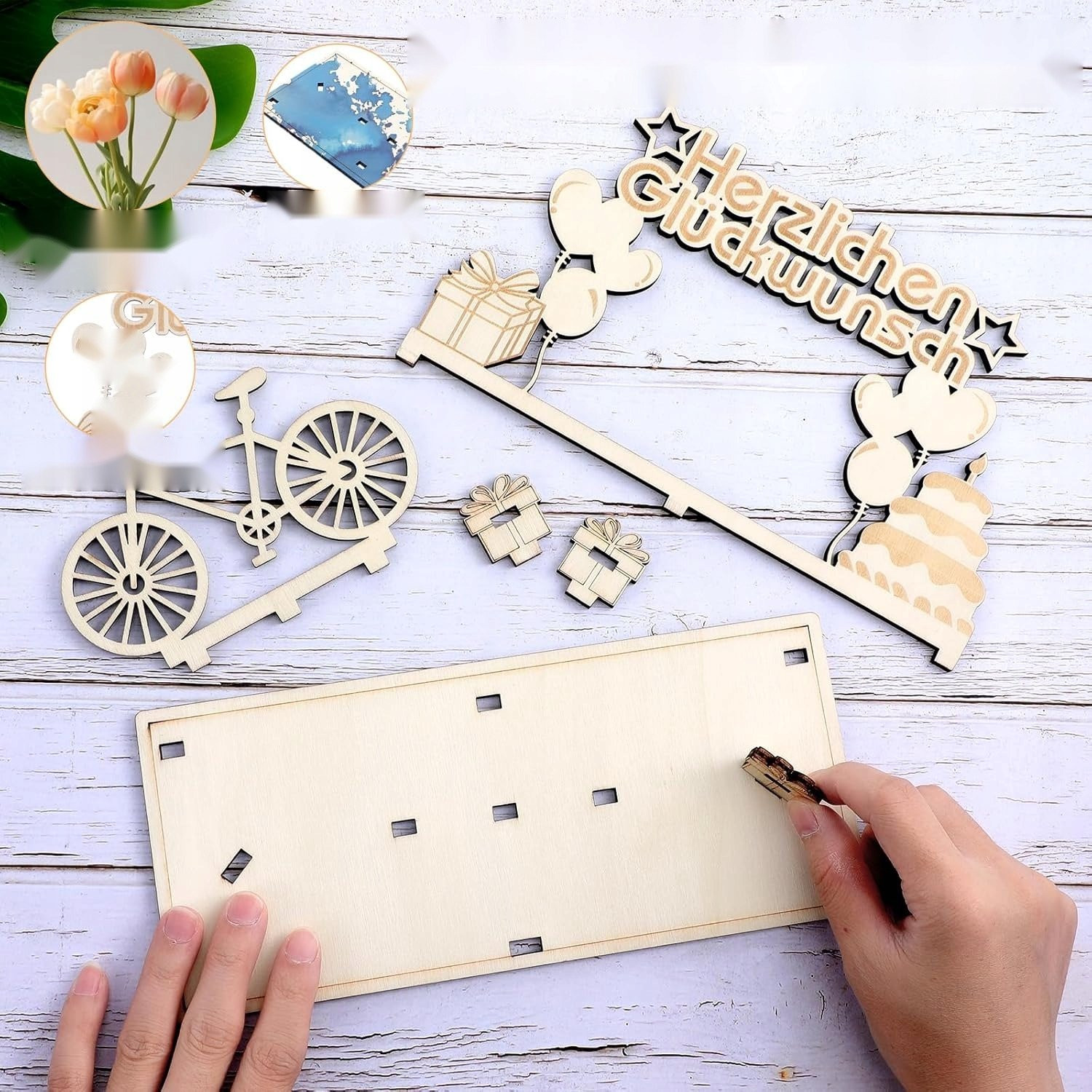 Houten Fiets Decoratie - Origineel Geldcadeau & Gastenboek