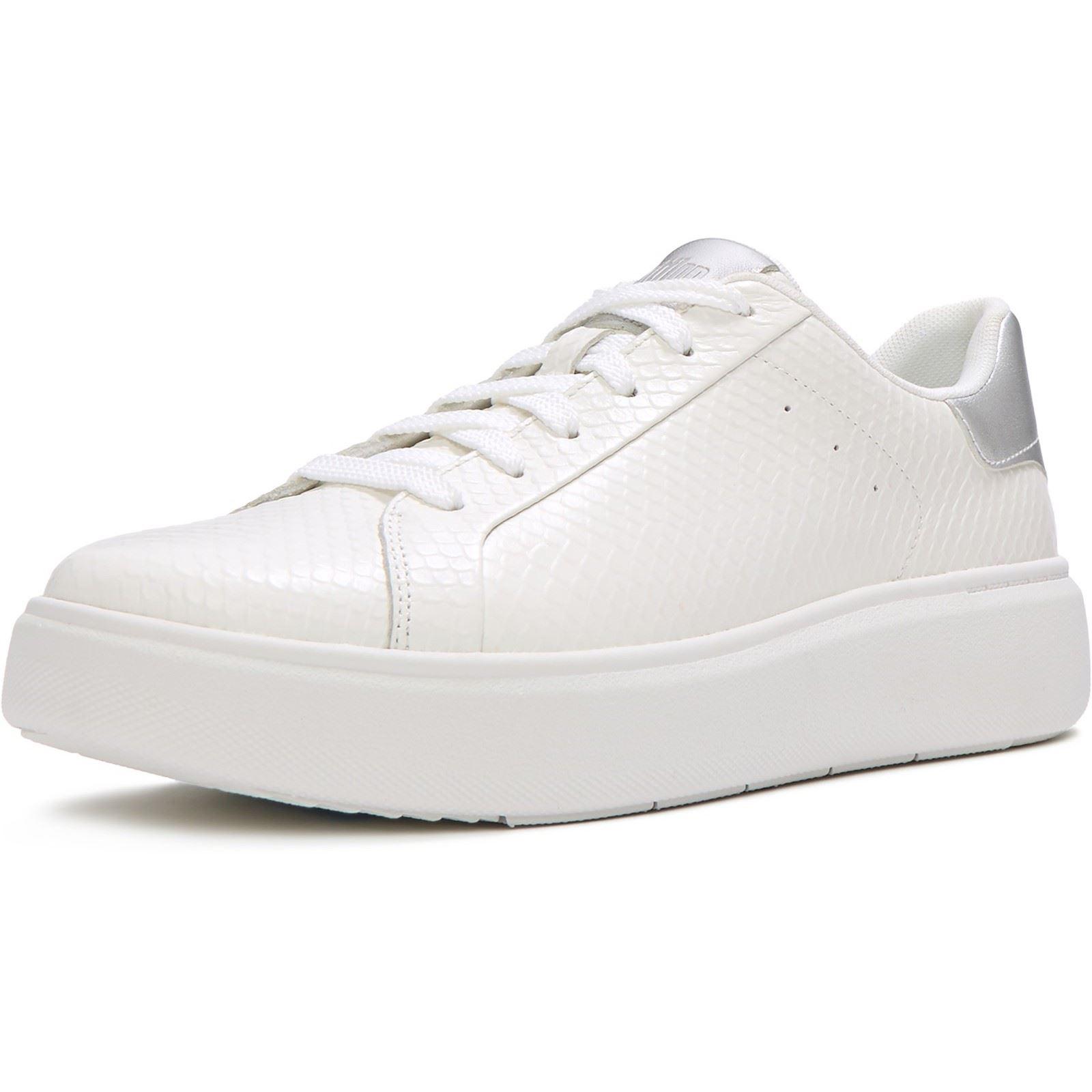 Fitflop RTG Schnürer aus Leder für Damen in Urban Weiß/Silber