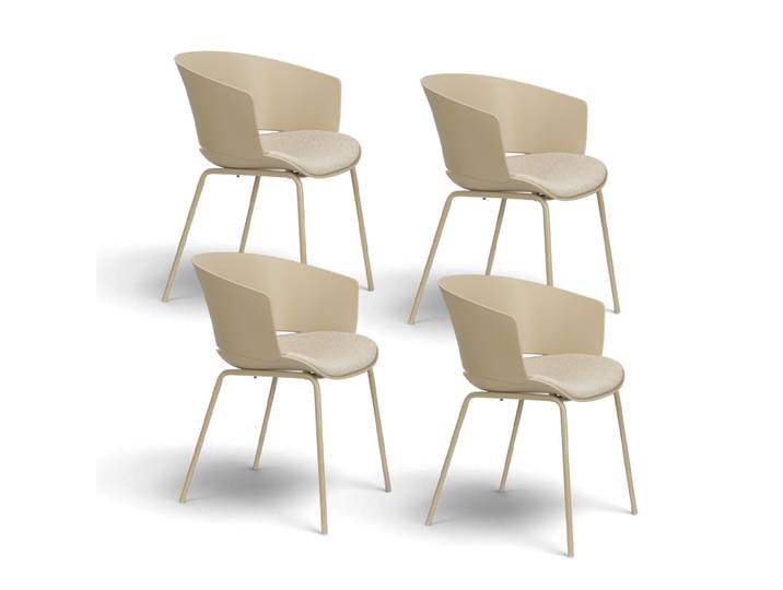 Stuhl Jessica - 4er Set (Beige)