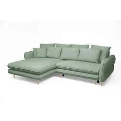 Ecksofa Sally Stoff Graugrün
