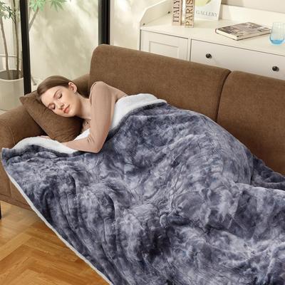 YUN Soft Tufted Electric Blanket, Machine Washable Thicken Velvet Heating Blanket Throw with 5 Heating Levels