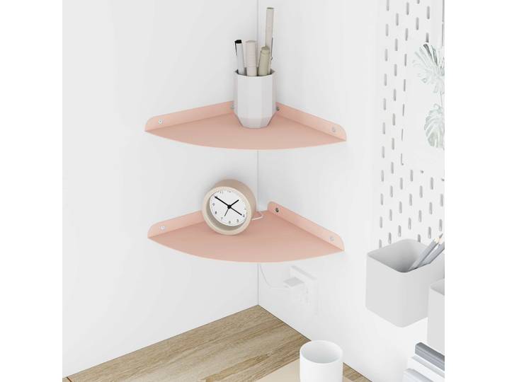 vidaXL Eckregal zum Schweben 2 stk. Rosa 24 x 24 x 2 cm
