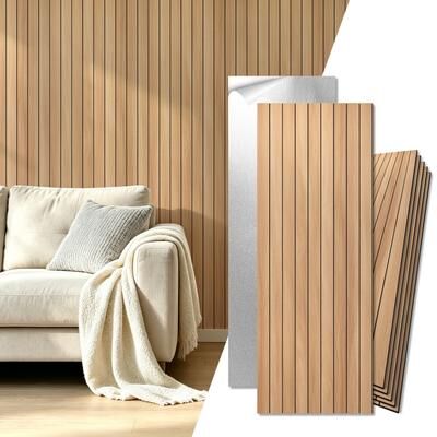 Art3d 6 Panels Self-Adhesive 3D Wood Grain PVC Wall Panels Ceiling Tiles Cover 31.5sq.ft
