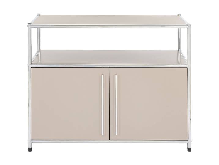 Sideboard Cubo Taupe, Silber Metall B 77 H 60 cm - Möbel Konfigurator: Traummöbel individuell zusammenstellen - Sideboard