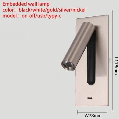 Uplift Essentials Adjustable Wall Lamp With USB Charging And 350 Rotation For Reading And Bedside Lighting nickel light 3000k usb
