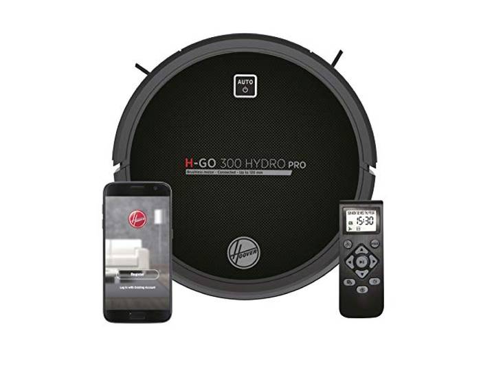Hoover HGO330HC Hydro Pro\, Aspirateur Robot Nettoyeur Laveur 2 en 1\, Grande Puissance Aspiration\, Silencieux\, Grande Autonomie de 2 h\, Capteur Anti-Chute Anti-Choc - 5 programmes