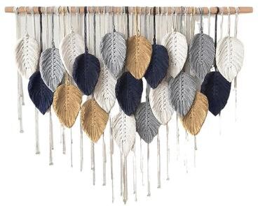 Uplifted Finds Large Macrame Leaf Tapestry   100cm Bohemian Woven Wall Art   Professional Artisan Home Sanctuary Decor 3