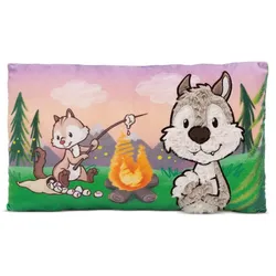 NICI Rechteckiges Kissen Wolf Winny & Streifenhörnchen Jojo NICI GREEN