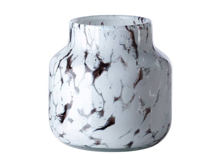 Tischvase FINK PANTEA , braun, weiß, B:19cm H:19cm T:19cm Ø:19cm, Vasen, Tischvase