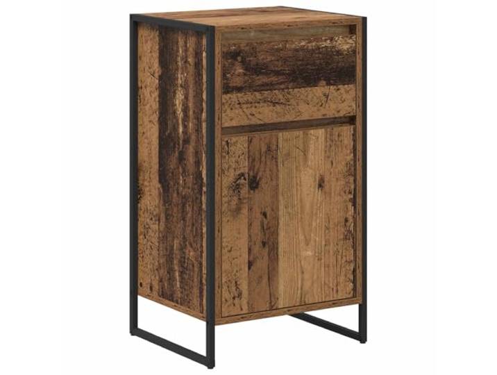 GFMGUEMV Sideboard Aus Altholz 43X36X75,5 cm Holzwerkstoff Und Stahlrahmen Verstellbare Regale, industrieller Stil, Stahlrahmen, Wohnzimmer, Aufbewahrung, robust