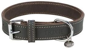Trixie Coleira De Couro Engraxado Rustic Cinzento