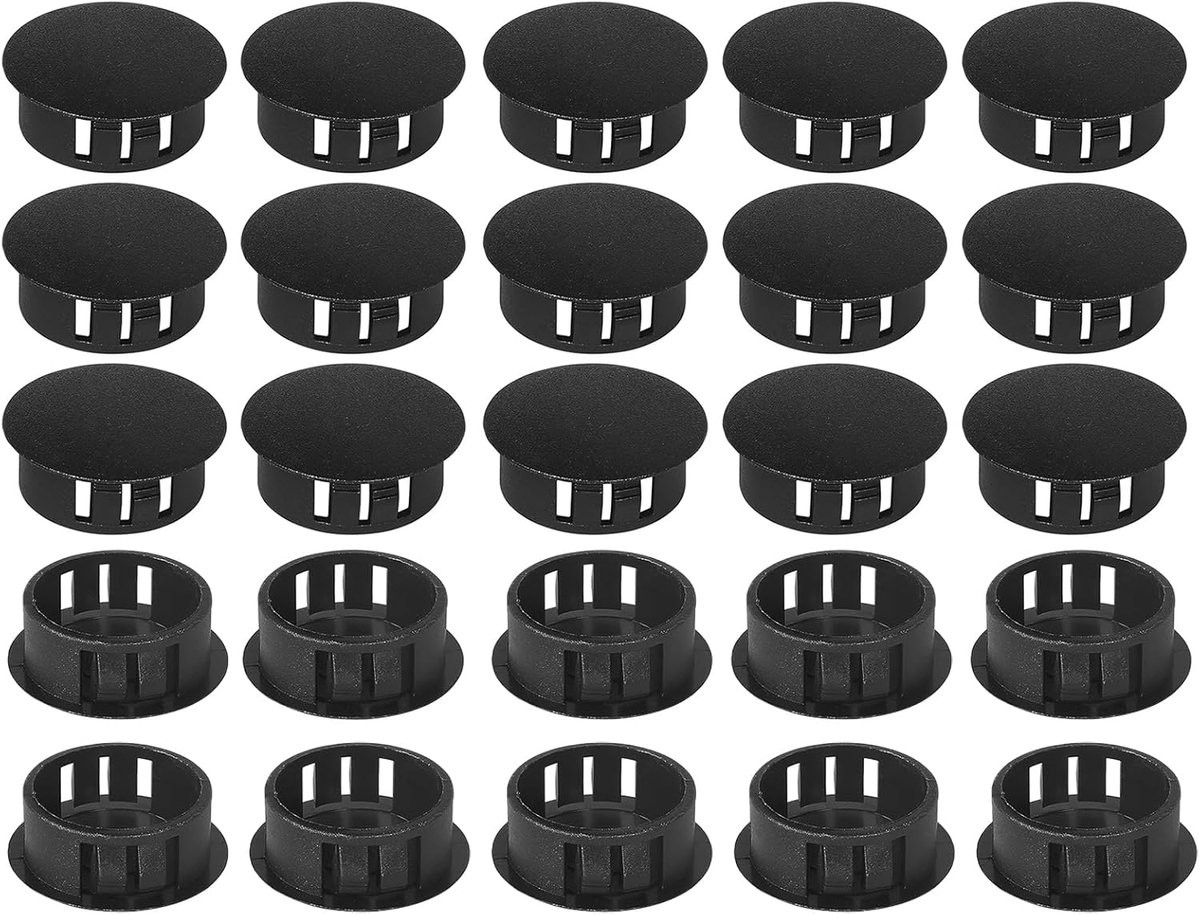 Afdekdoppen Kunststof Gatdoppen Buis Zwart 50 mm 25 Stuks