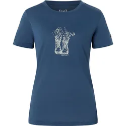 Super Natural, Damen, Funktionsshirt, W Flower Boots Tee (XS), Grau, Blau