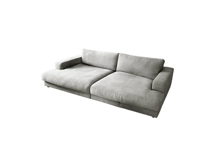 Kawola BIG Sofa Madeline Silber Webstoff, Silberfarben, Kunststoff, Echtholz, Füllung: Komfortschaum, 290x85x170 cm, Wohnzimmer, Sofas & Couches