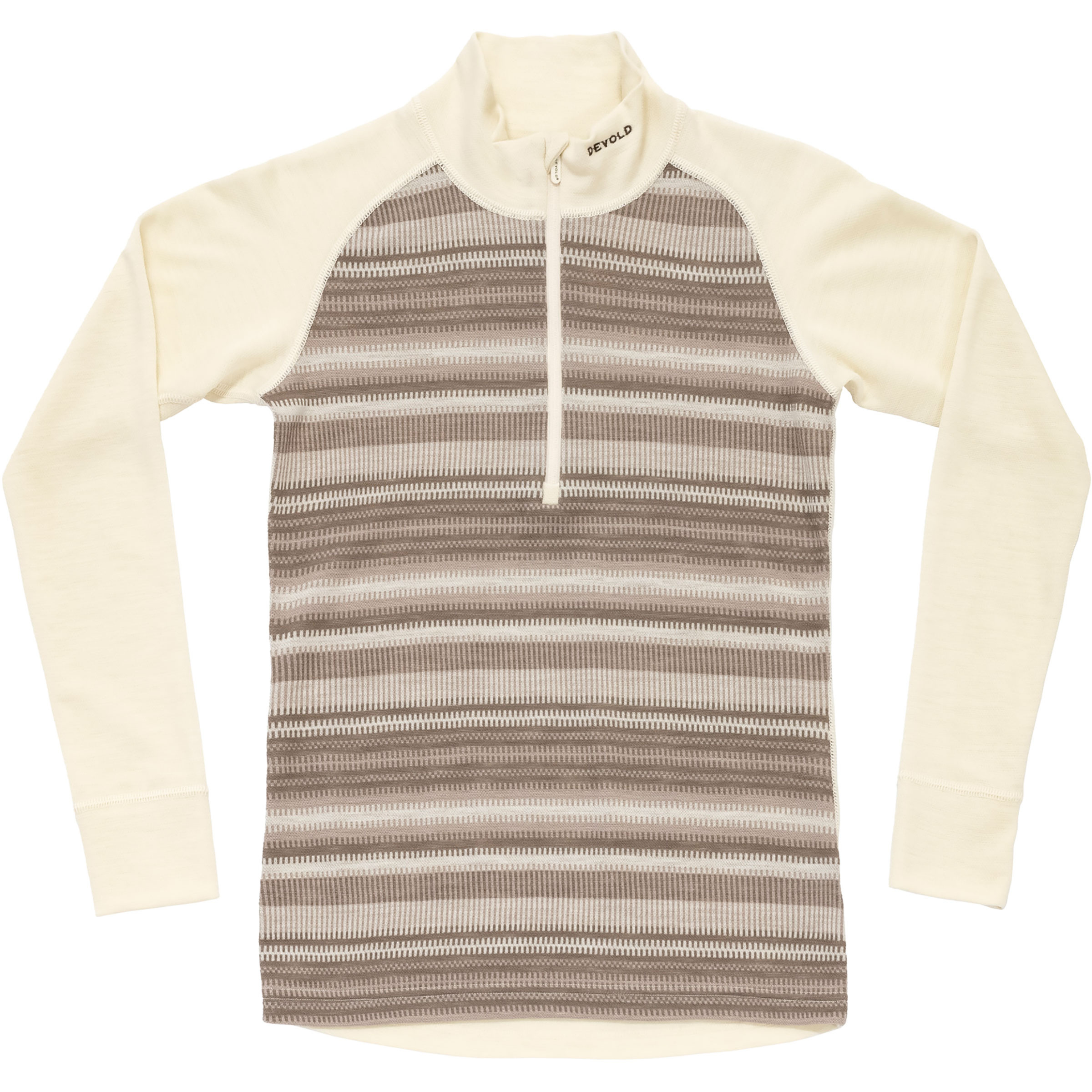Devold Signature Merino 230 Zip Damen Langarm Unterhemden beige Größe M Geruchsneutralisierend Merinowolle