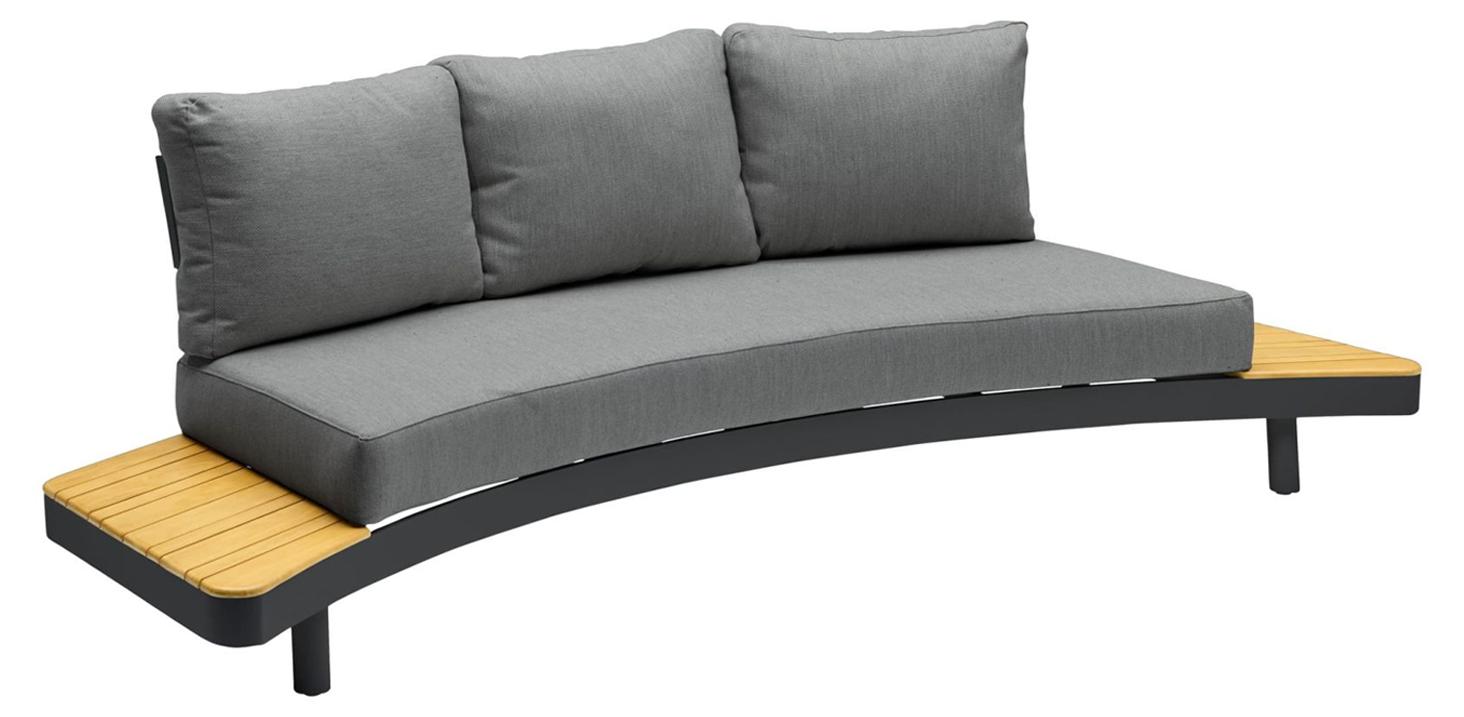 Loungesofa Madison 3-Sitzer Gartensofa Relaxsofa mit Ablagen Teakholz