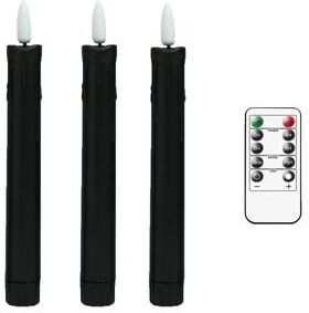 Uplift Treasures Black Flameless LED Halloween Candles With Remote 3pcs Black