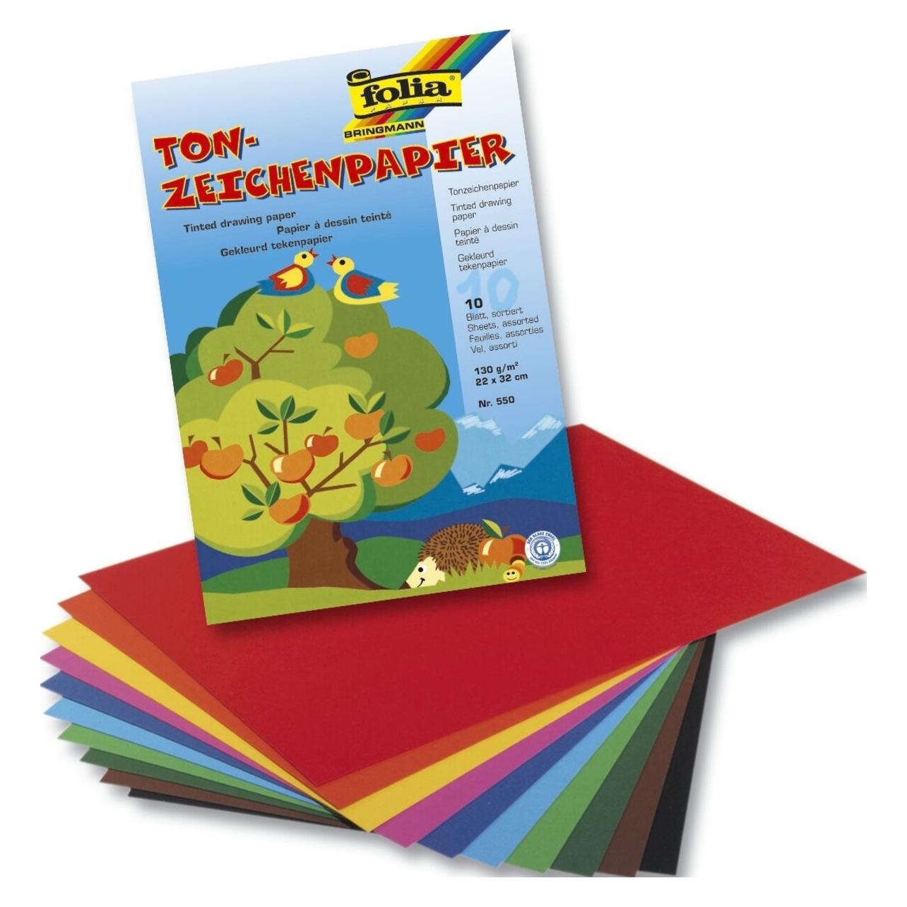 Folia Tonpapier Mappe 10 Farben sort (130 g/m², 10x) (37412980)