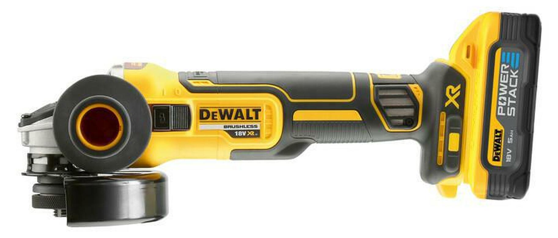 DEWALT-Schleifer Ø125mm 18V - 2 Batterien 5Ah POWERSTACK - DCG405H2T-QW