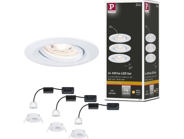Paulmann Luminaire LED encastré Nova Mini Plus Set de base orientable