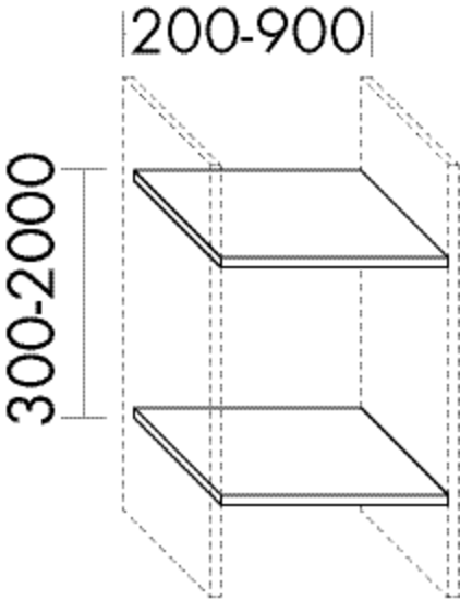 Burgbad Offenes Fach + Glasboden System 30 Preisgruppe 4 Sana 870x19x650 Steingrau Hochglanz OW1500F6564