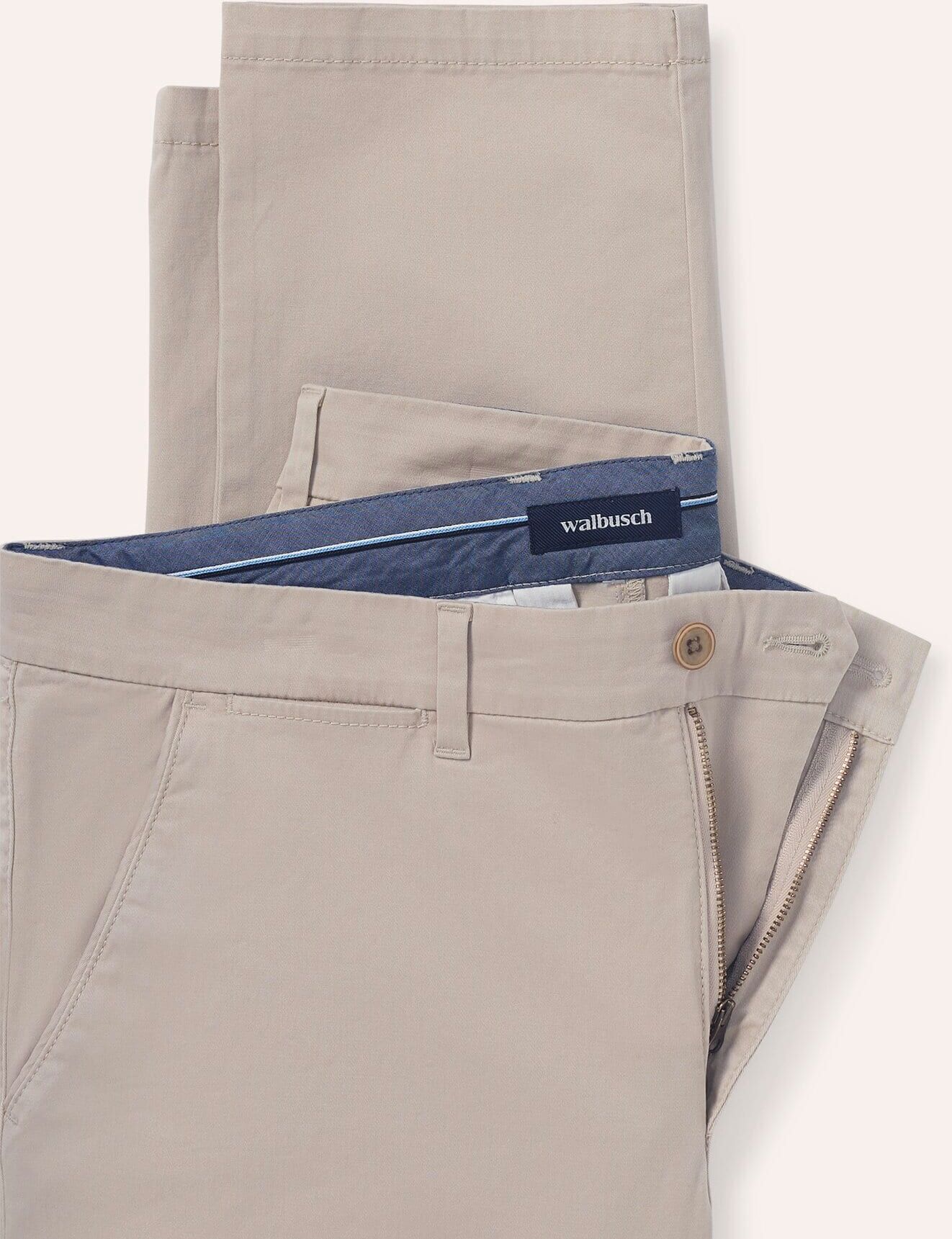 Walbusch Elastische Chino aus Baumwolle, Modern Fit#normale Größen#schlanke Größen#untersetzte Größen, Farbe Beige, 26, Premium-Ausstattung in vielen Größen Herren