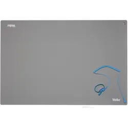 Weller Erem Antistatisches ESD Premium Tisch-Lötmatten-Set mit Armband und Spiralkabel, Lötgerät Zubehör, Grau