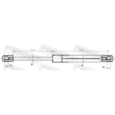 FEBEST Gasfeder, Koffer-/Laderaum 05117-005 für MAZDA