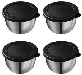 Uplift Treasures Stainless Steel Sauce Cup With Lid Portable Container black 1pc