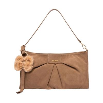 Henkeltasche NERO GIARDINI "Nero Giardini Taschen Veloursleder", Damen, Gr. onesize, braun (mittelbraun), Veloursleder, Taschen