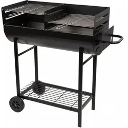 Aktive, Holzkohlegrill, Holzkohlegrill mit Rädern Kunststoff Emailliertes Metall 97 x 96 x 42 cm Schwarz