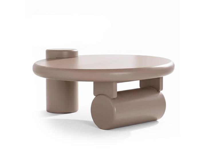 Table basse ronde asymétrique 100cm taupe