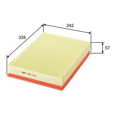 VALEO Luftfilter 585353 Filtereinsatz 57mm für Volvo