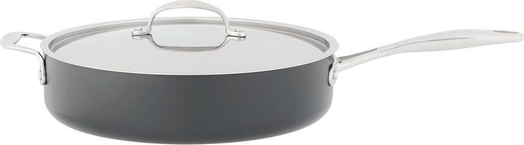 Stellar Hard Anodised Aluminum Saute Pan with Lid Black