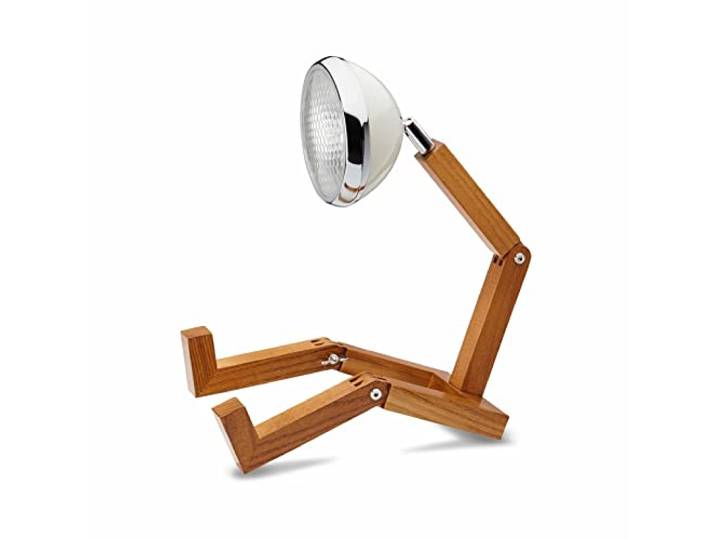 Piffany Mini Mr. Wattson Lampe de Table à LED\, design élégant et minimaliste\, alliage de haute qualité en bois de frêne - Vintage White