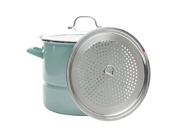 Kenmore Broadway Dampfgarer Suppentopf mit Einsatz und Deckel, 16 Quartt, Gletscherblau