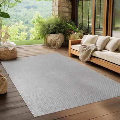Outdoorteppich AYYILDIZ TEPPICHE "IBIZA 1901", grau, B:120cm H:5mm L:170cm, Polypropylen, Teppiche, Outdoorteppich, Läufer, In und Outdoor, Sisaloptik, Wohnzimmer, Aussenbereich