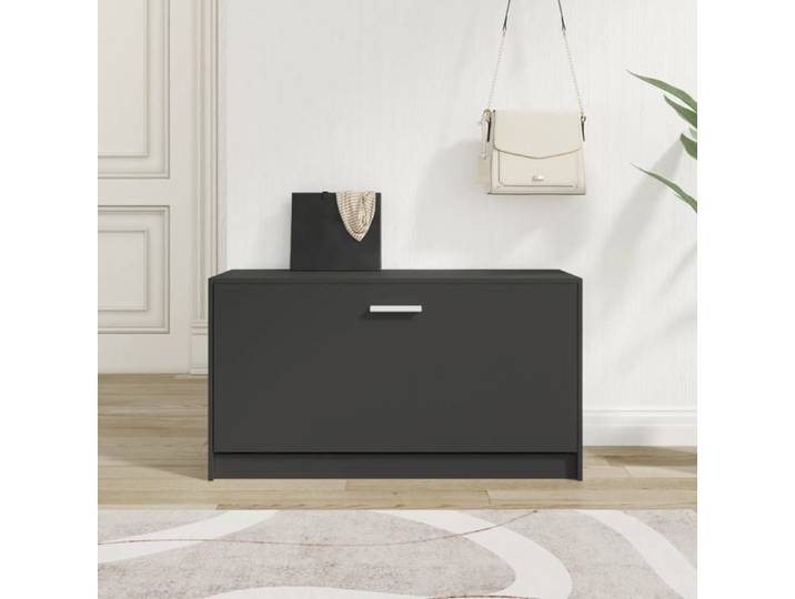 Banc à chaussures - Étagère à chaussures - Range chaussures - Noir 80x24x45 cm Bois d'ingénierie m1123