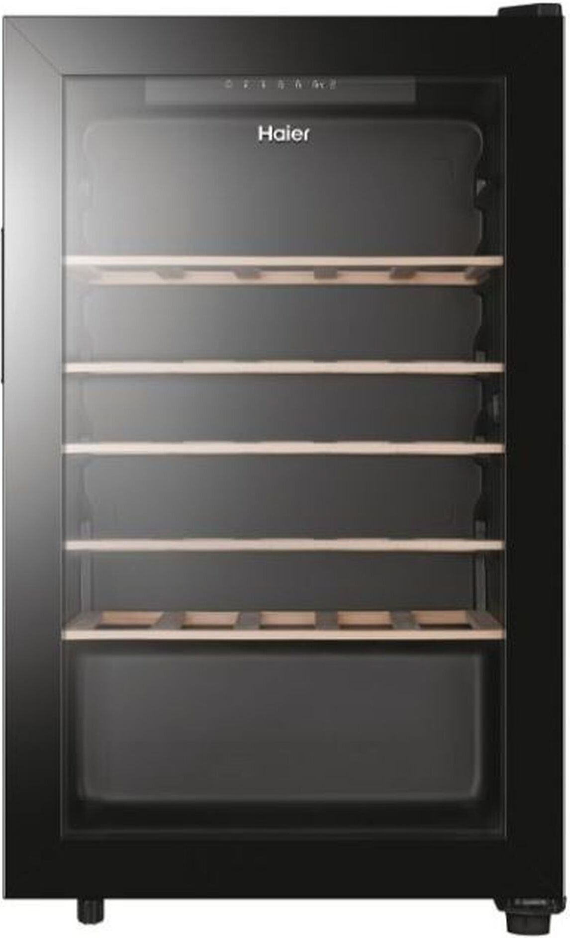 Haier Wine Bank 50 Series 3 HWS33GG, Weinkühler mit Kompressor, Freistehend, 33 Flasche(n), G, Schwarz, Schwarz