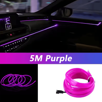 Inspire Curations 5M Flexible USB Car Interior Neon EL Wire purple usb Drive