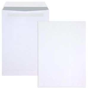Mailmedia Versandtaschen Essential weiß, C4, ohne Fenster, selbstklebend, aus Papier, 25 Stück