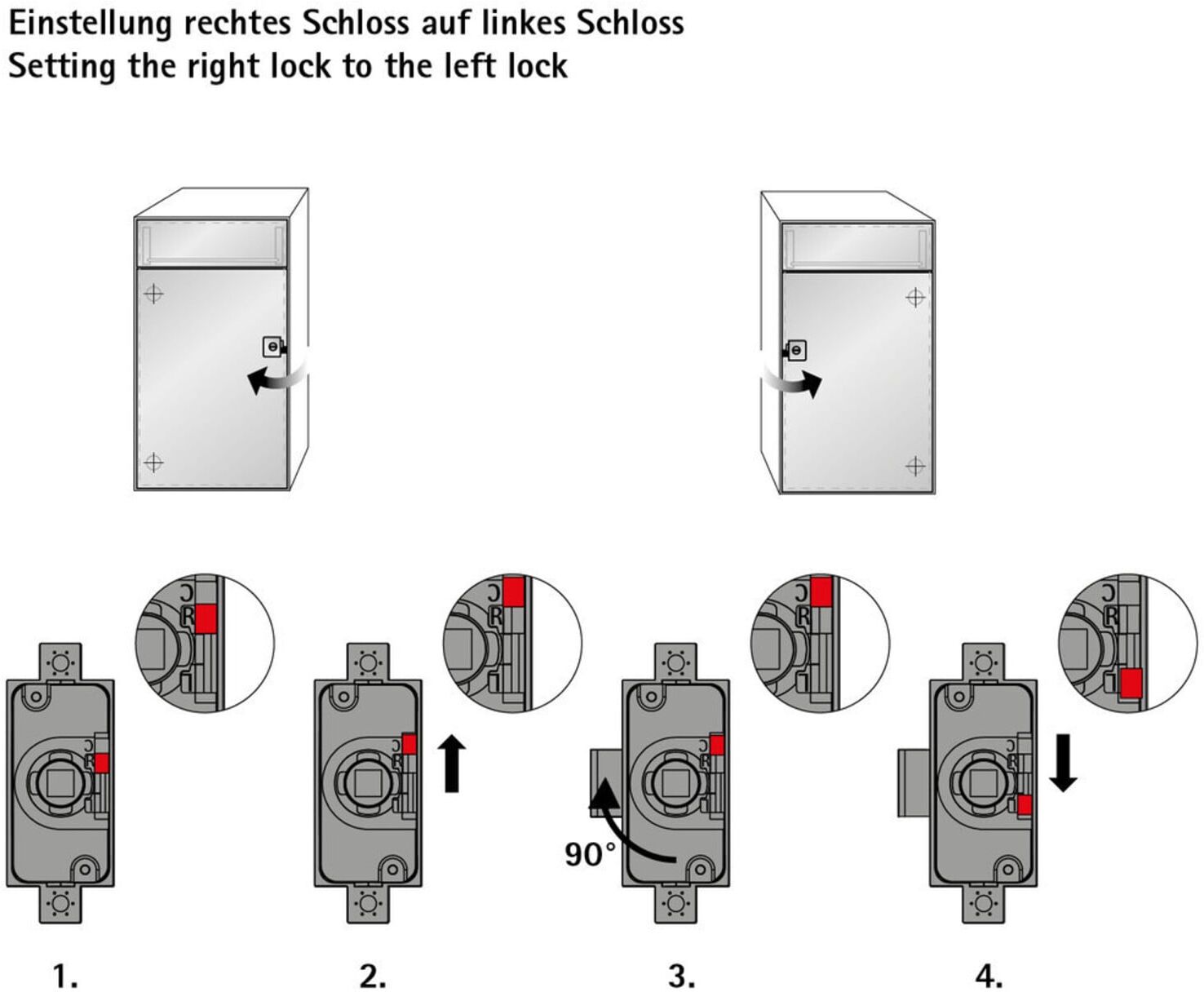 Hettich Drehstangenschloss Set mit Innenvierkant 15 mm (9207073)