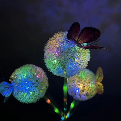 Youfap Market Waterproof Outdoor Solar Light, Solar Butterfly Dandelion Light For Courtyard, Lawn, Garden Decoration rgb